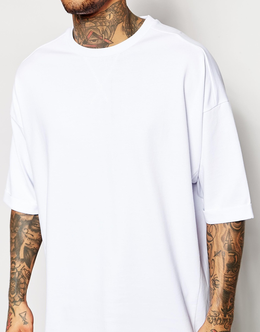 ASOS Super Oversized T-shirt In Heavy Weight Fabric in White for Men | Lyst