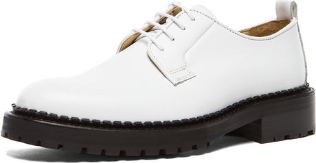 Carven Lug Sole Leather Dress Shoes in White for Men | Lyst