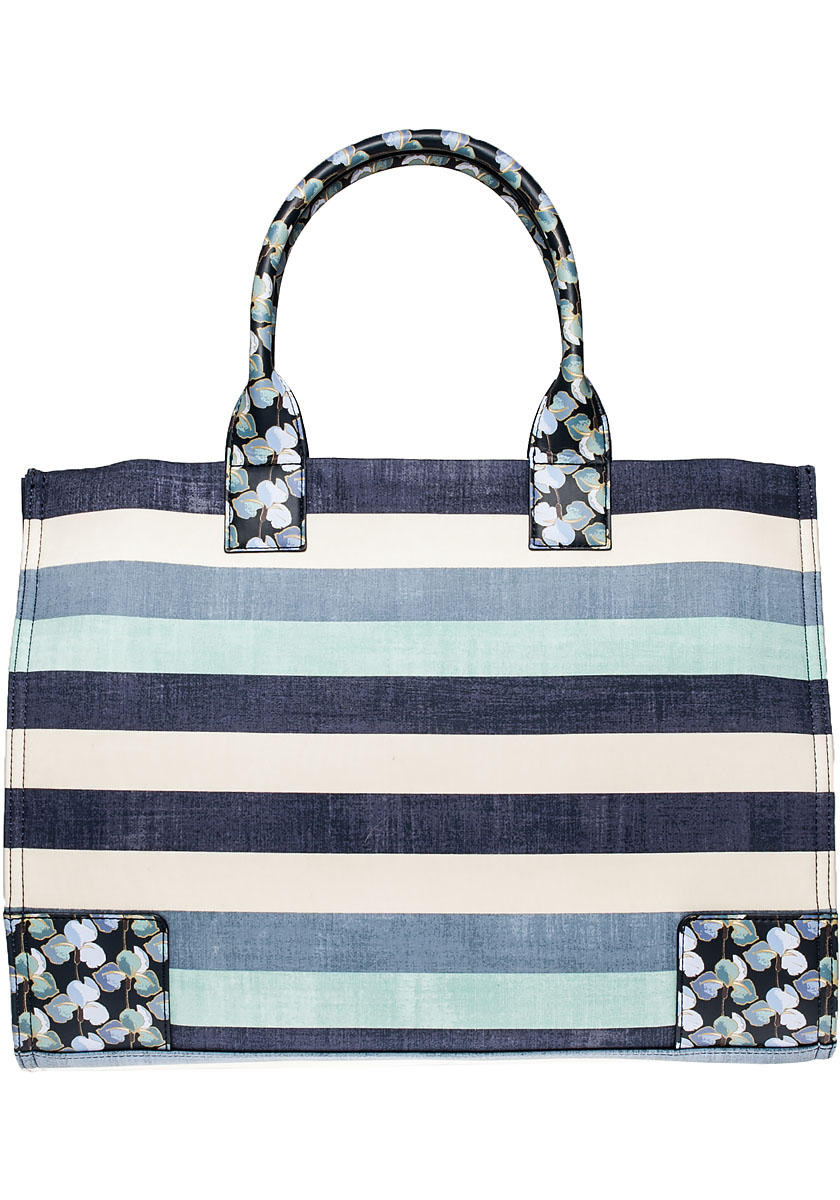 Tory Burch Ella Printed Tote Harbor Stripe Combo in Blue Lyst