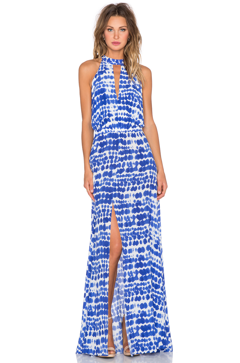 alexis blue and white dress