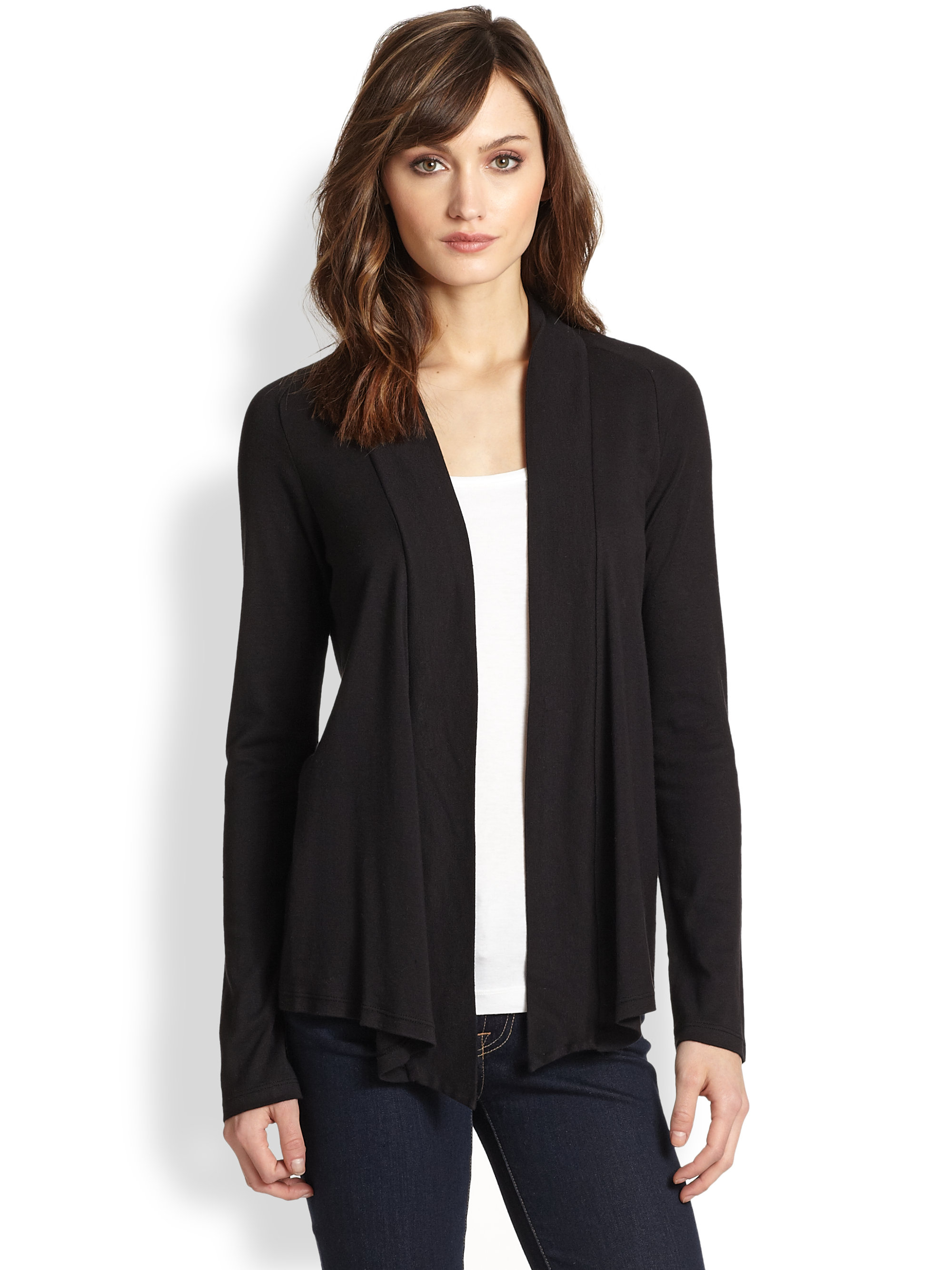 A LONG CARDIGAN FOR ANY OCCASION Open front black cardigan sweater - results from brands Calvin Klein, SECONDARY, Unique Bargains, products like NO BRAND 89th & Madison Open Front Cardigan M, Black, ALFANI Petite Open-Front Cardigan, Created for Macy's - Blue P/S,