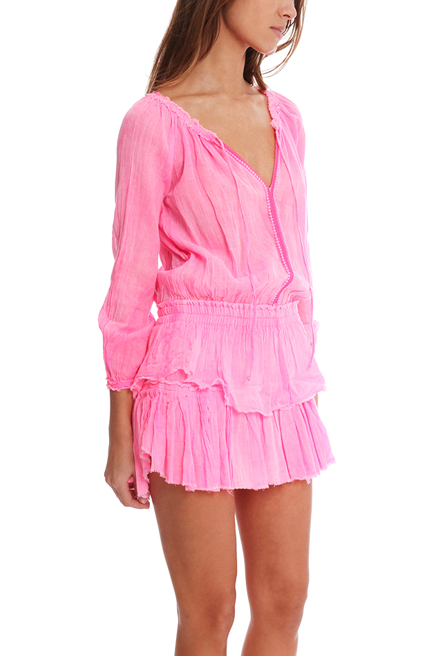 LoveShackFancy Popover Dress in Pink - Lyst