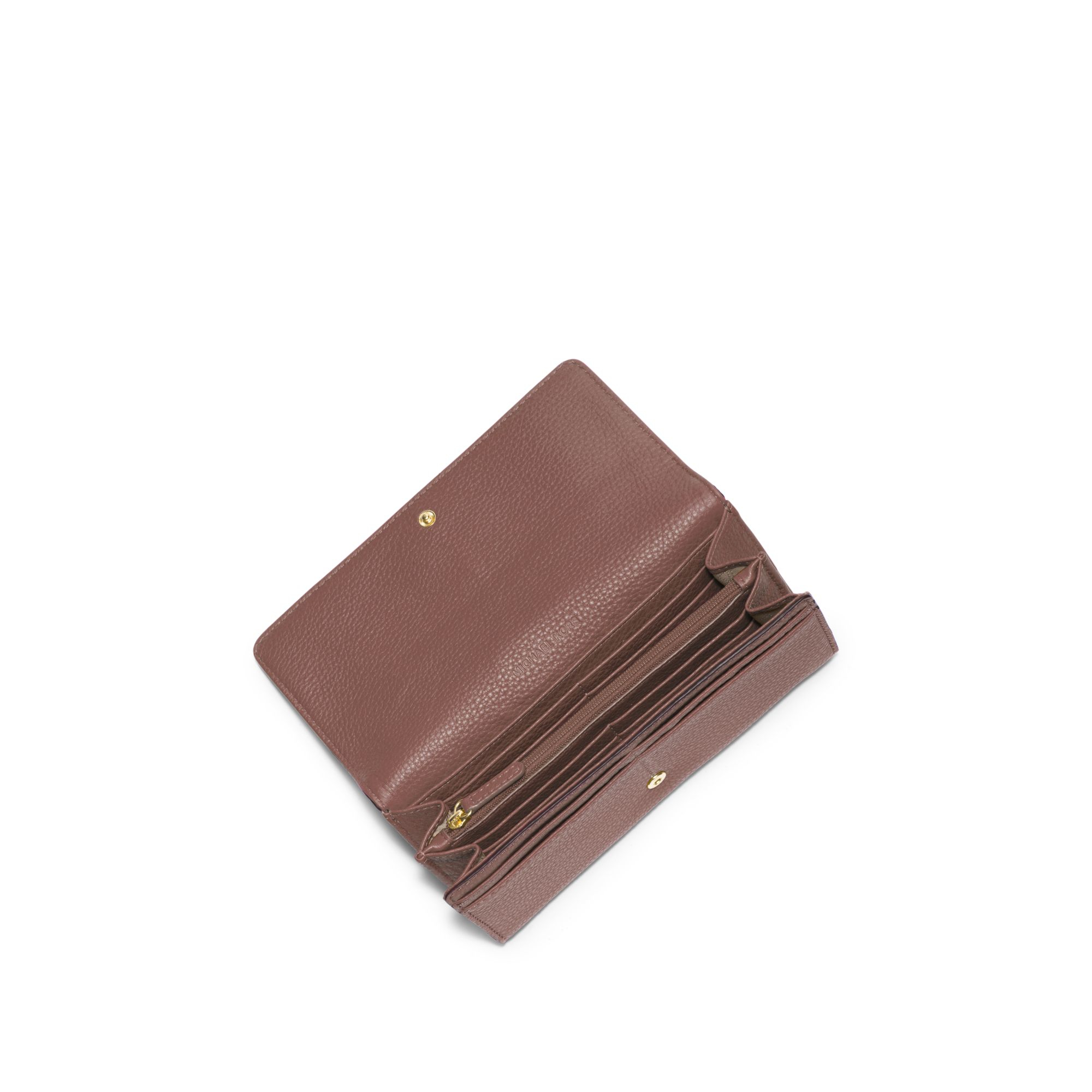 michael kors fulton leather carryall wallet in brown dusty lyst michael kors fulton leather carryall wallet in brown dusty lyst