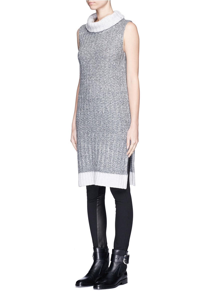 Rag Bone Makenna Chunky Rib Knit Turtleneck Sleeveless Dress In Gallery