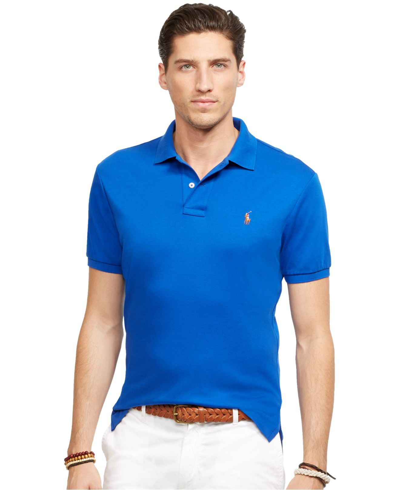 Polo Ralph Lauren Cotton Pima Soft-touch Polo Shirt in Blue for Men - Lyst