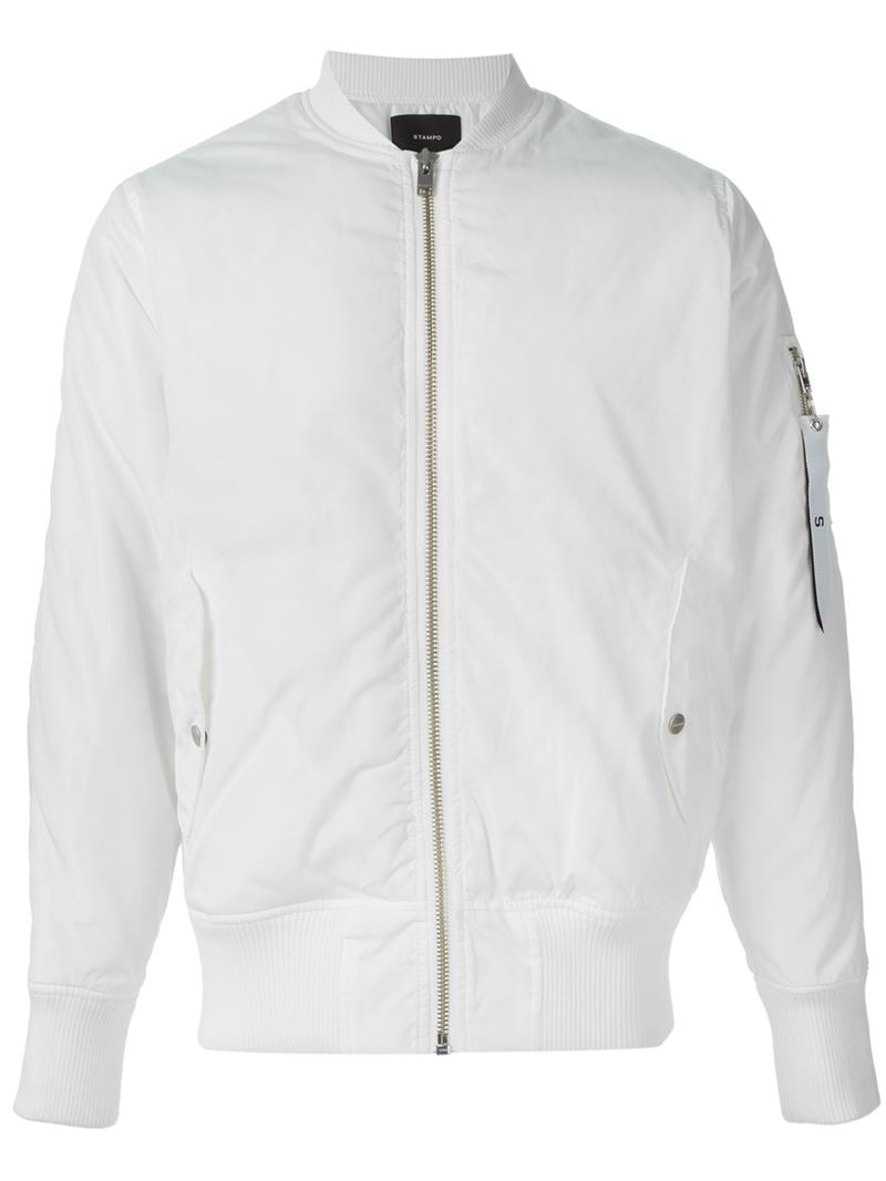 Stampd Classic Bomber Jacket in White for Men Lyst