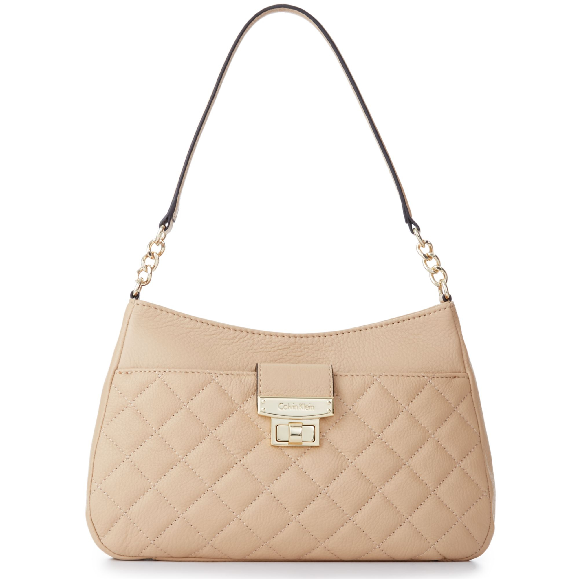 Calvin Klein Geneva Pebble Demi Shoulder Bag in Nude (Natural) Lyst