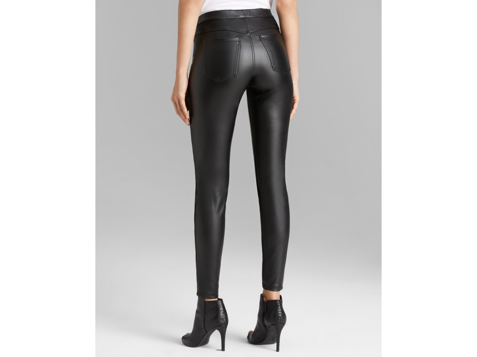 black leatherette pants