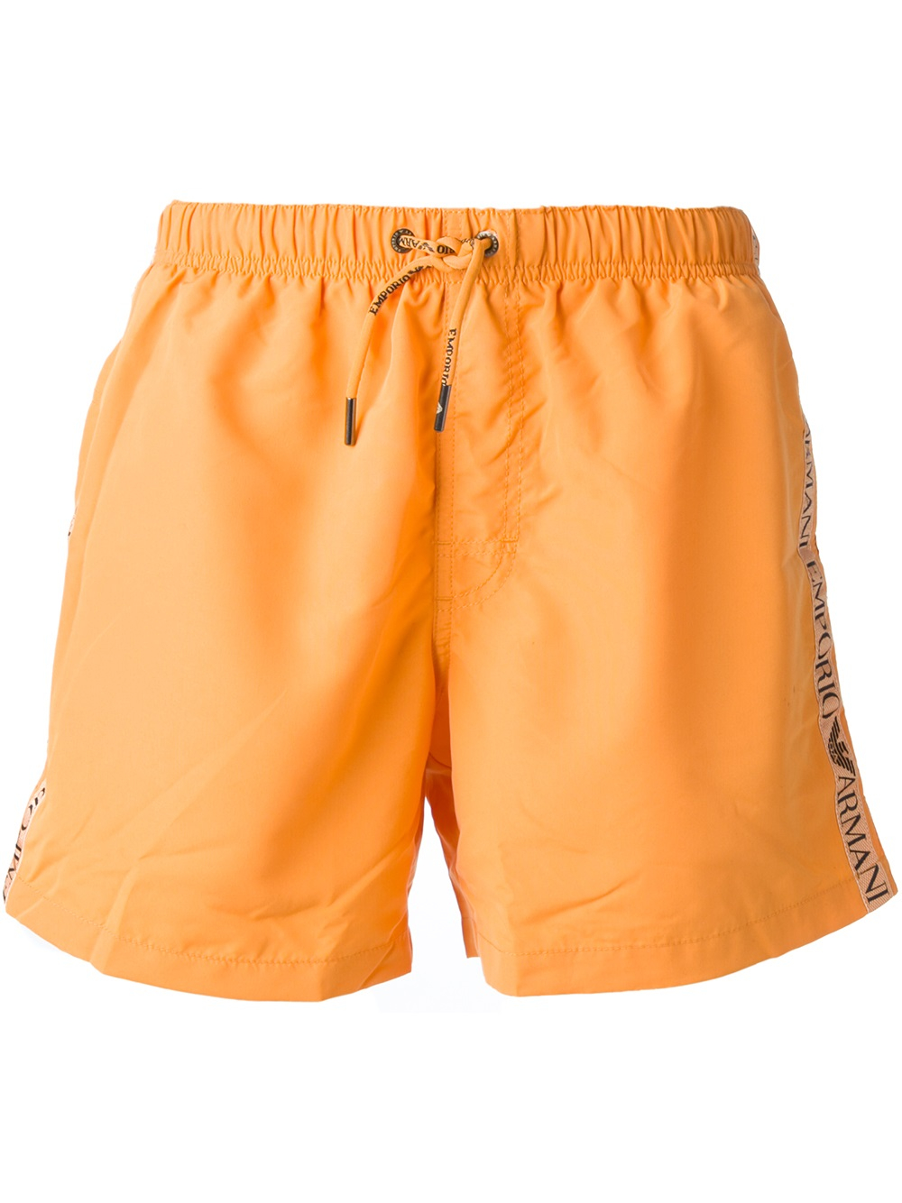 Lyst - Emporio Armani Logo-Stripe Swim Shorts in Orange for Men