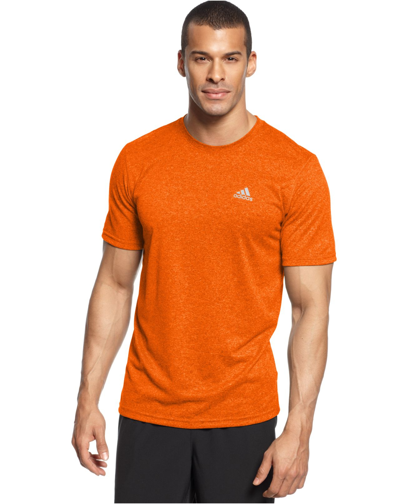 Adidas Climalite Short-Sleeve T-Shirt in Orange for Men | Lyst