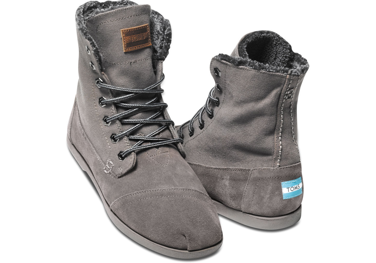 TOMS Ash Canvas Suede Utility Boot in 