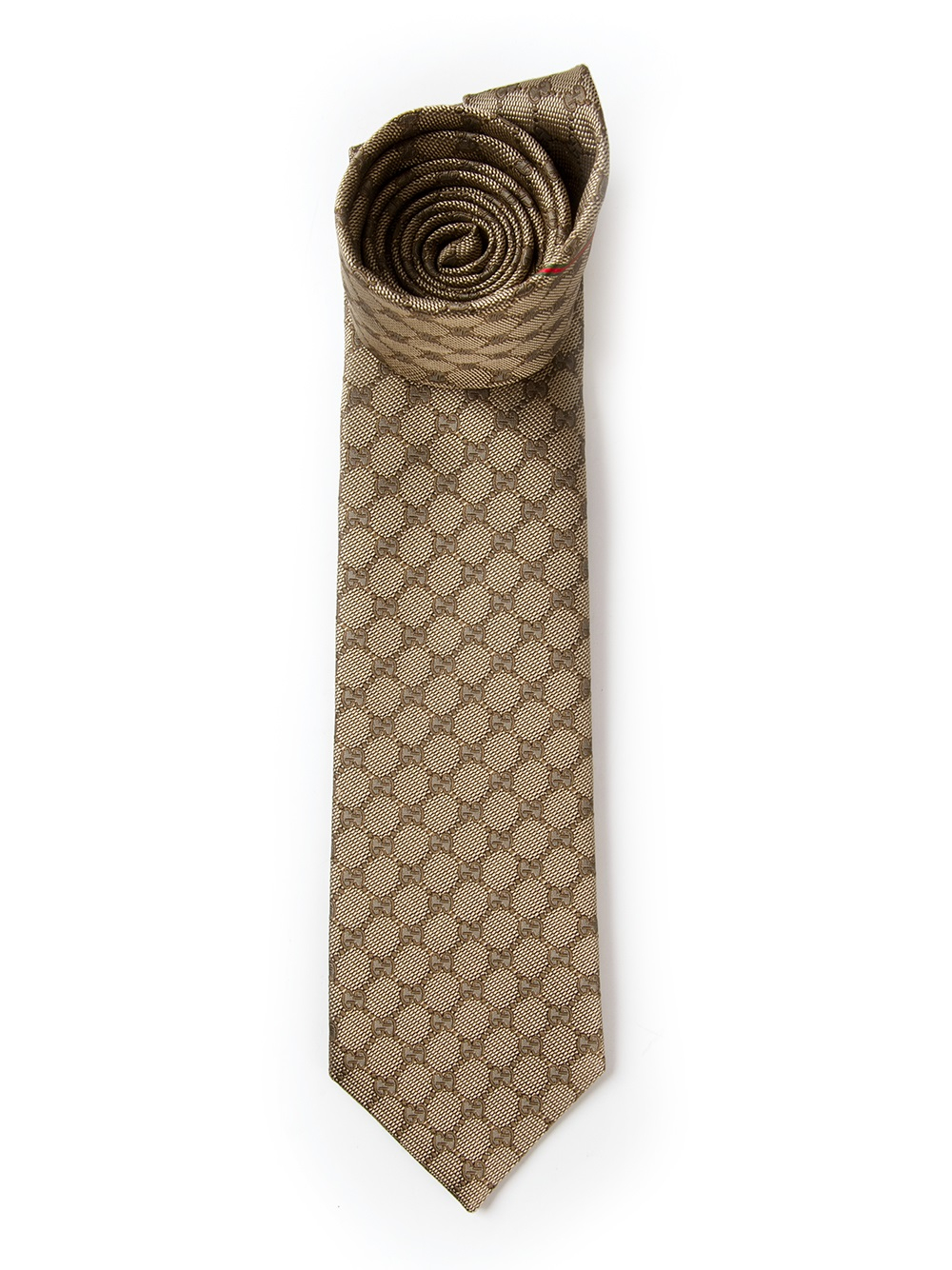 Gucci Monogram Print Tie in Brown for Men | Lyst UK