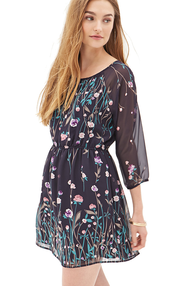 chiffon dress forever 21
