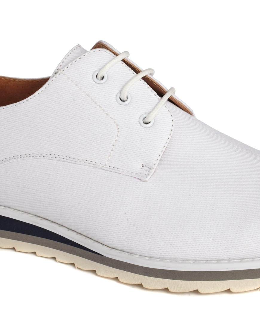 ASOS Derby Shoes in Canvas in White for Men Lyst