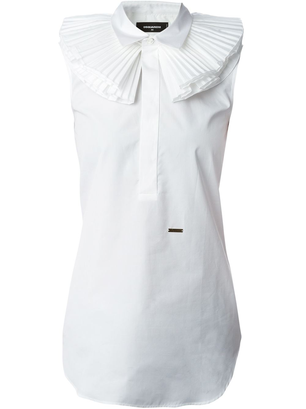 DSquared² Ruffle Collar Sleeveless Top 