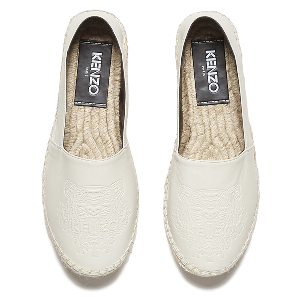 kenzo white leather espadrilles