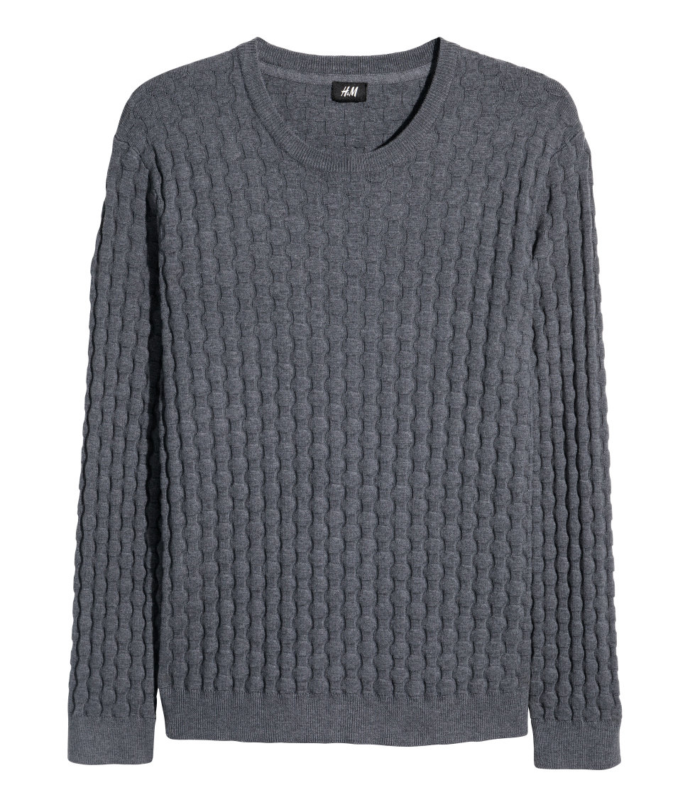 mens textured jumper