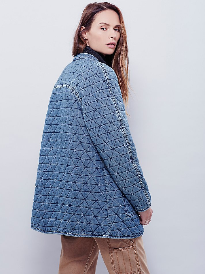 Womens Chambray Quilted Jacket 