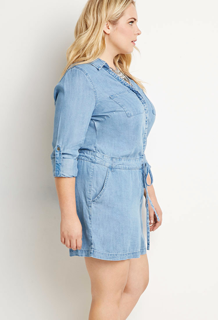 denim utility romper
