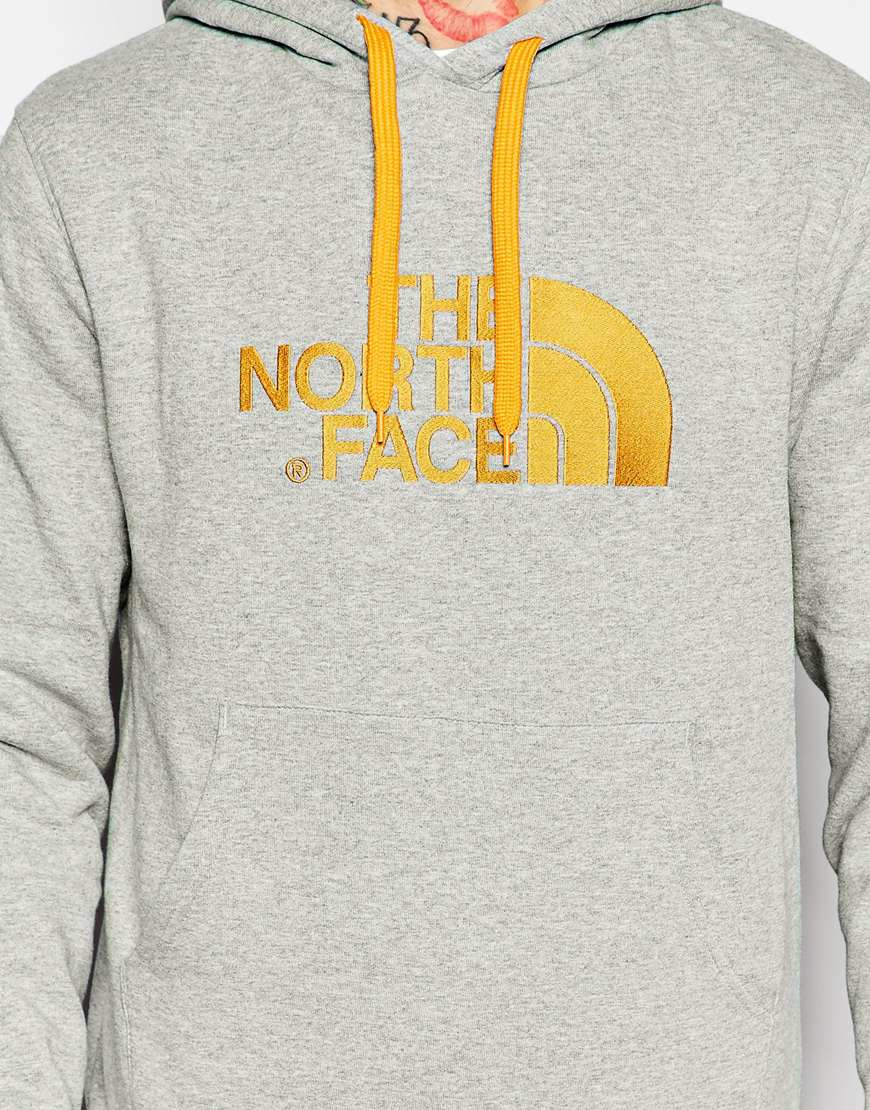 yellow north face hoodie