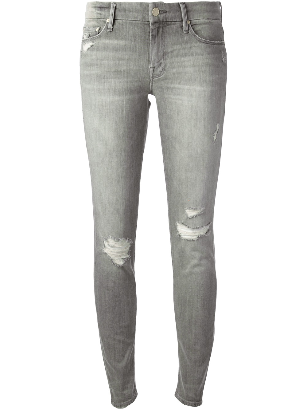 grey distressed skinny jeans
