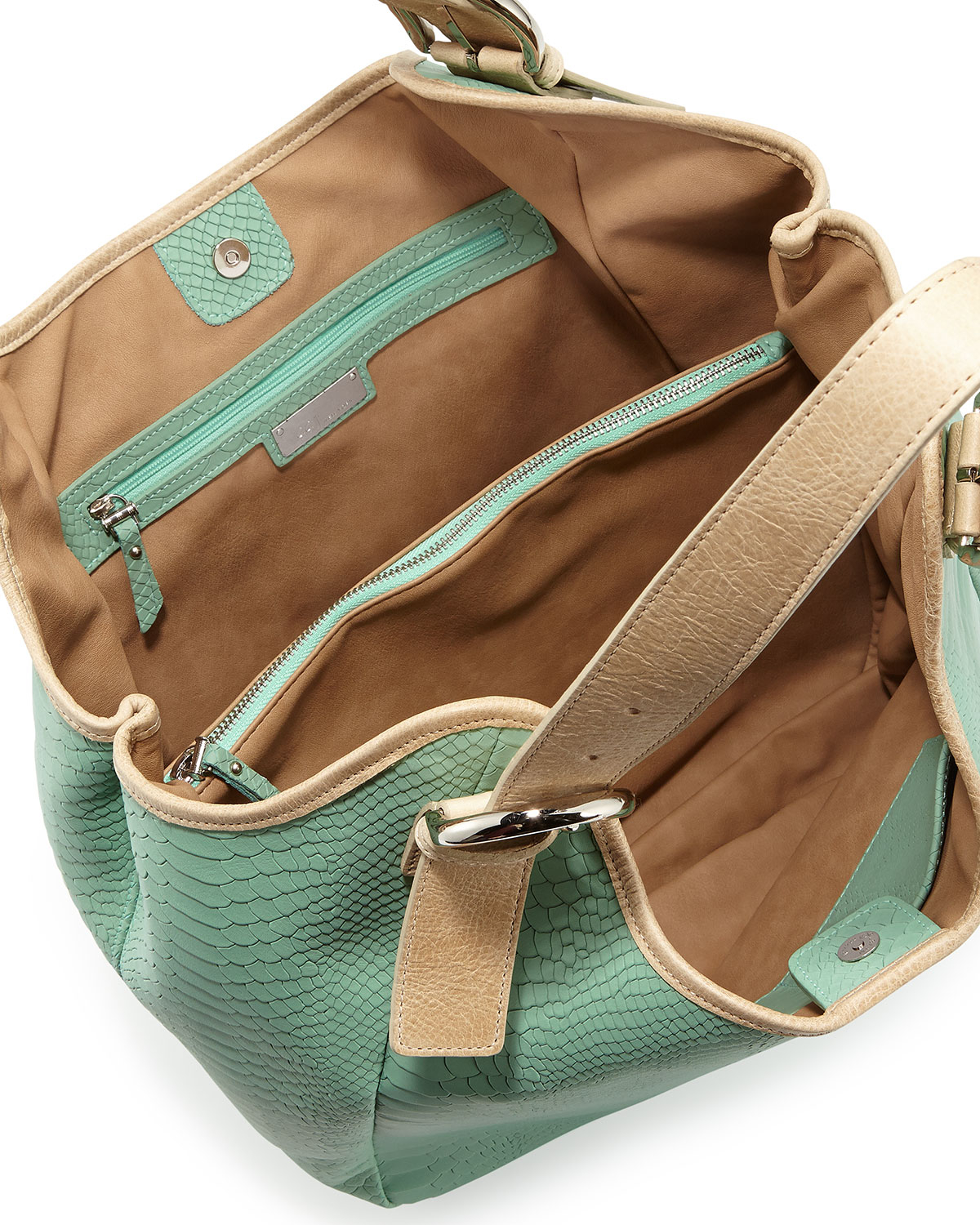 Lyst Gigi New York Snakeskinembossed Leather Shoulder Bag Mint in Green