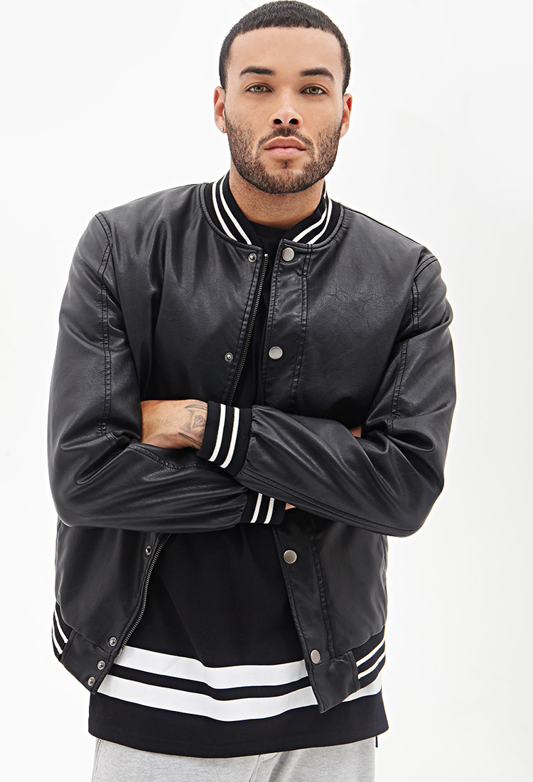 plain black varsity jacket