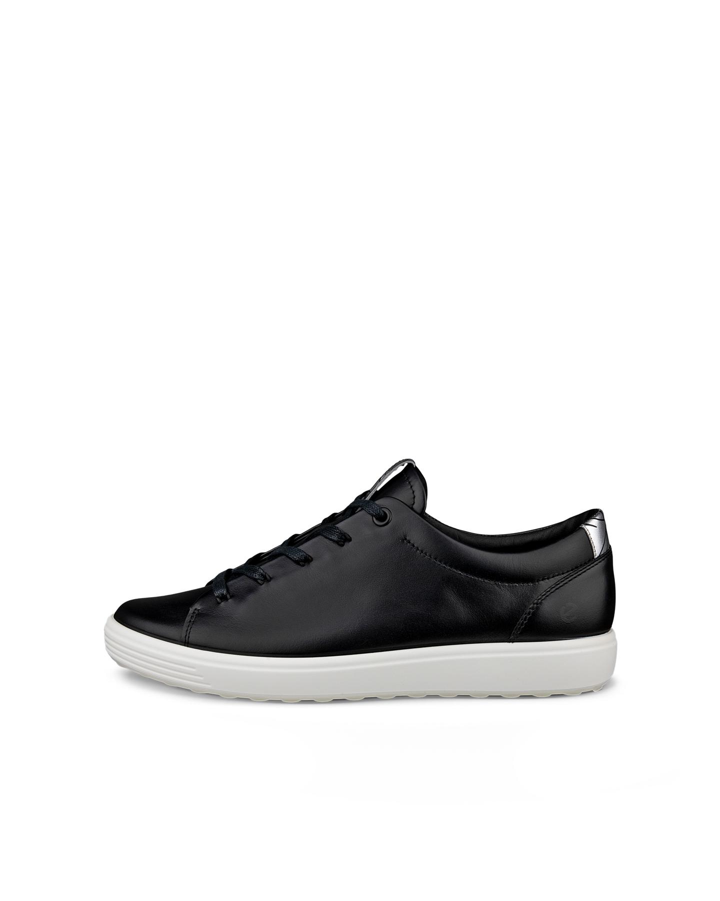 Ecco Soft 7 Floral Leather Shoes in Black | Lyst