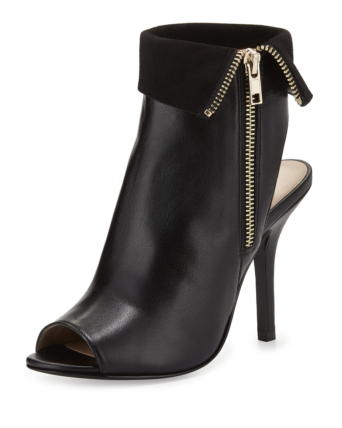 neiman boots neiman fiona suede trim leather bootie in black lyst neiman boots neiman fiona suede trim leather bootie in black lyst