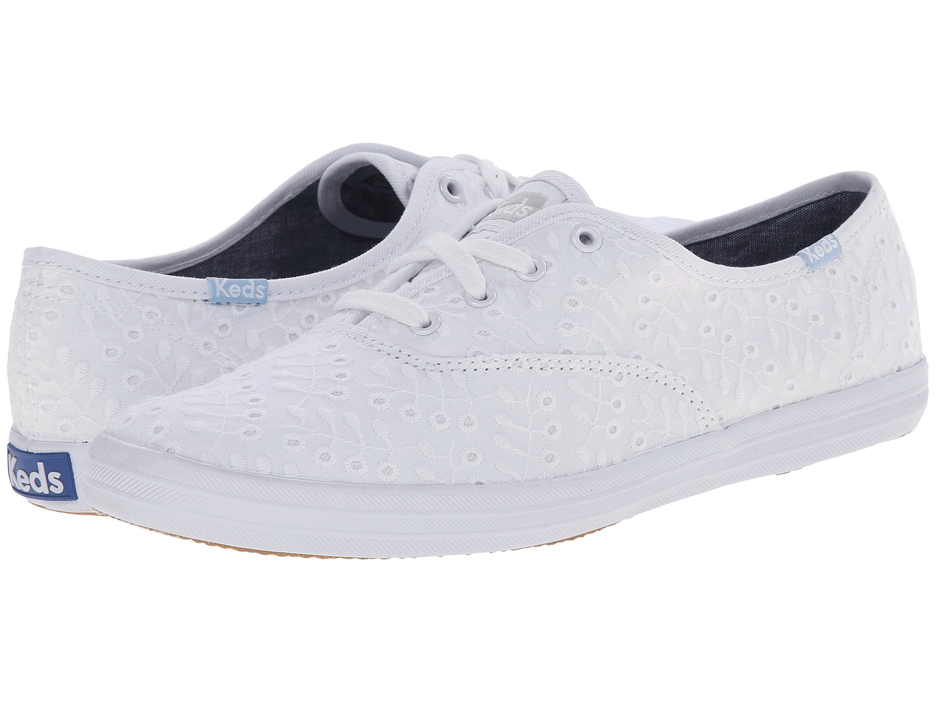 white eyelet keds