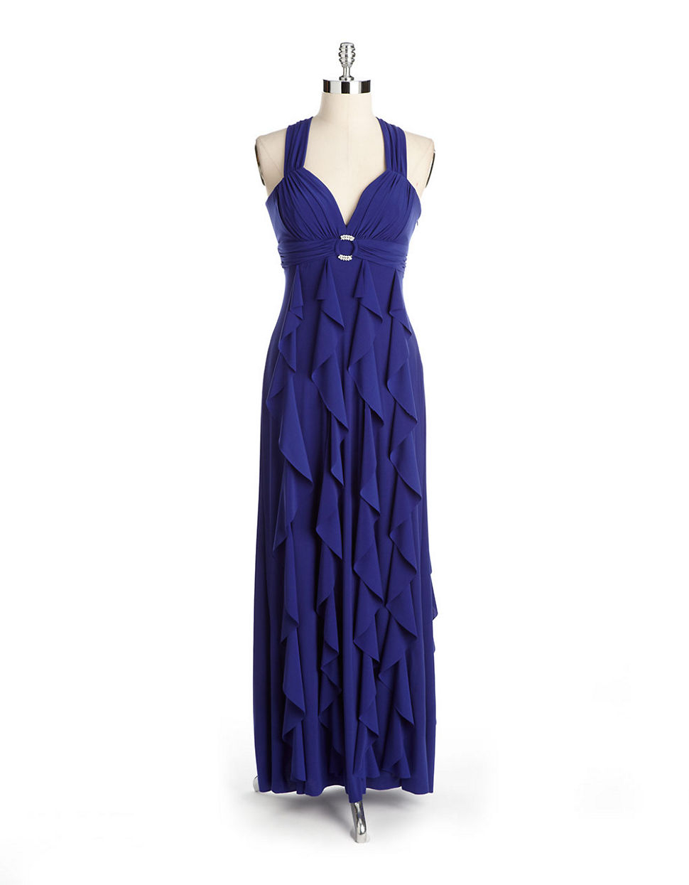 betsy and adam ruffle back gown