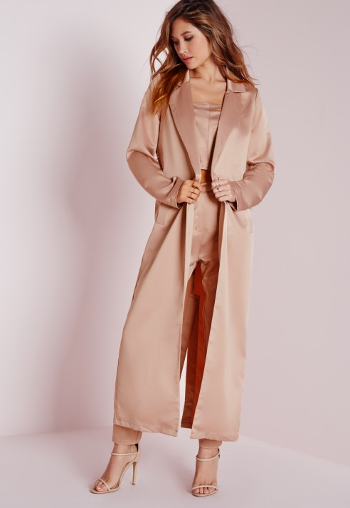 satin maxi duster