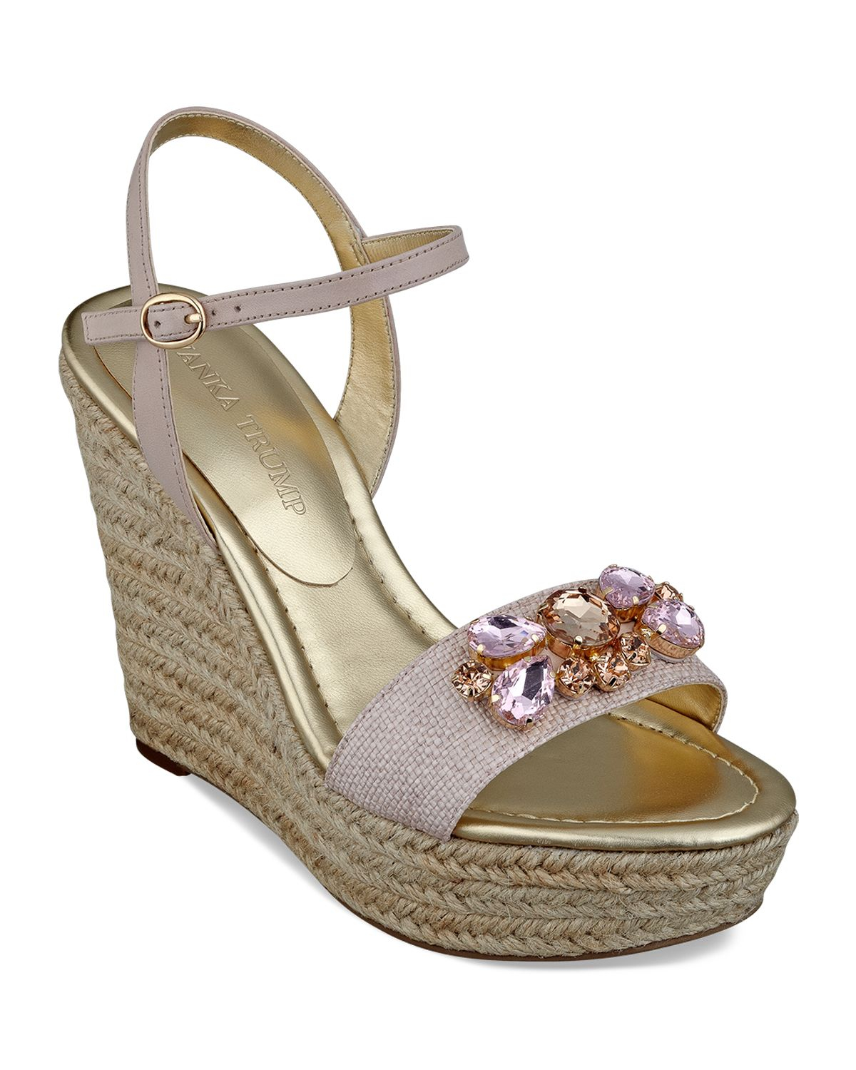 light pink wedge sandals