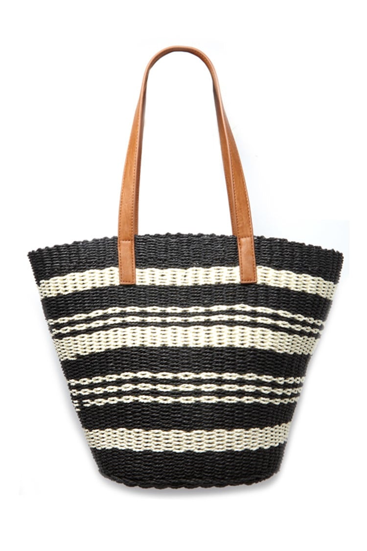 white woven tote