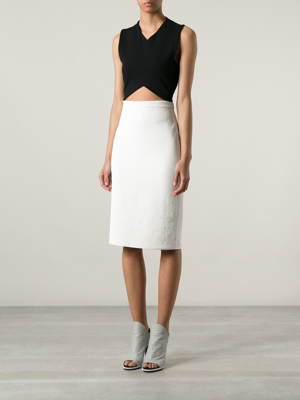 Lyst - Theyskens' Theory High Waisted Pencil Skirt in White
