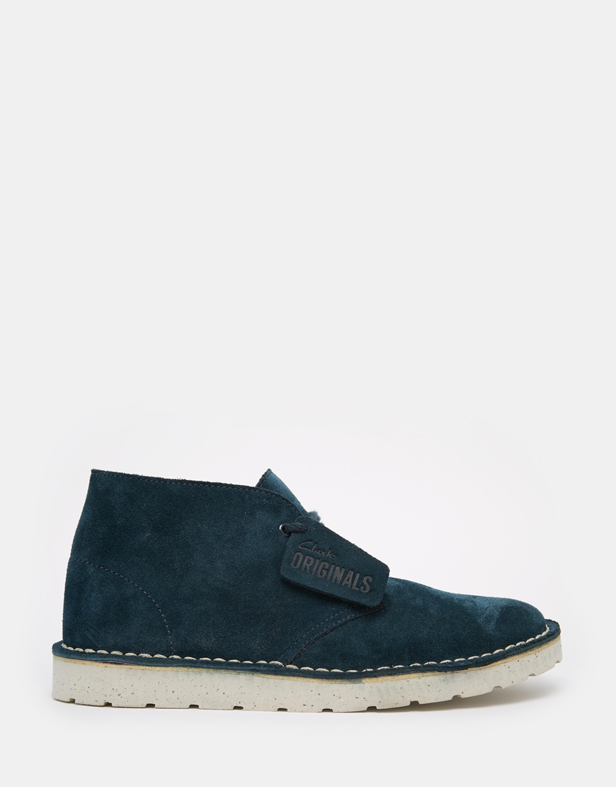 navy blue desert clarks