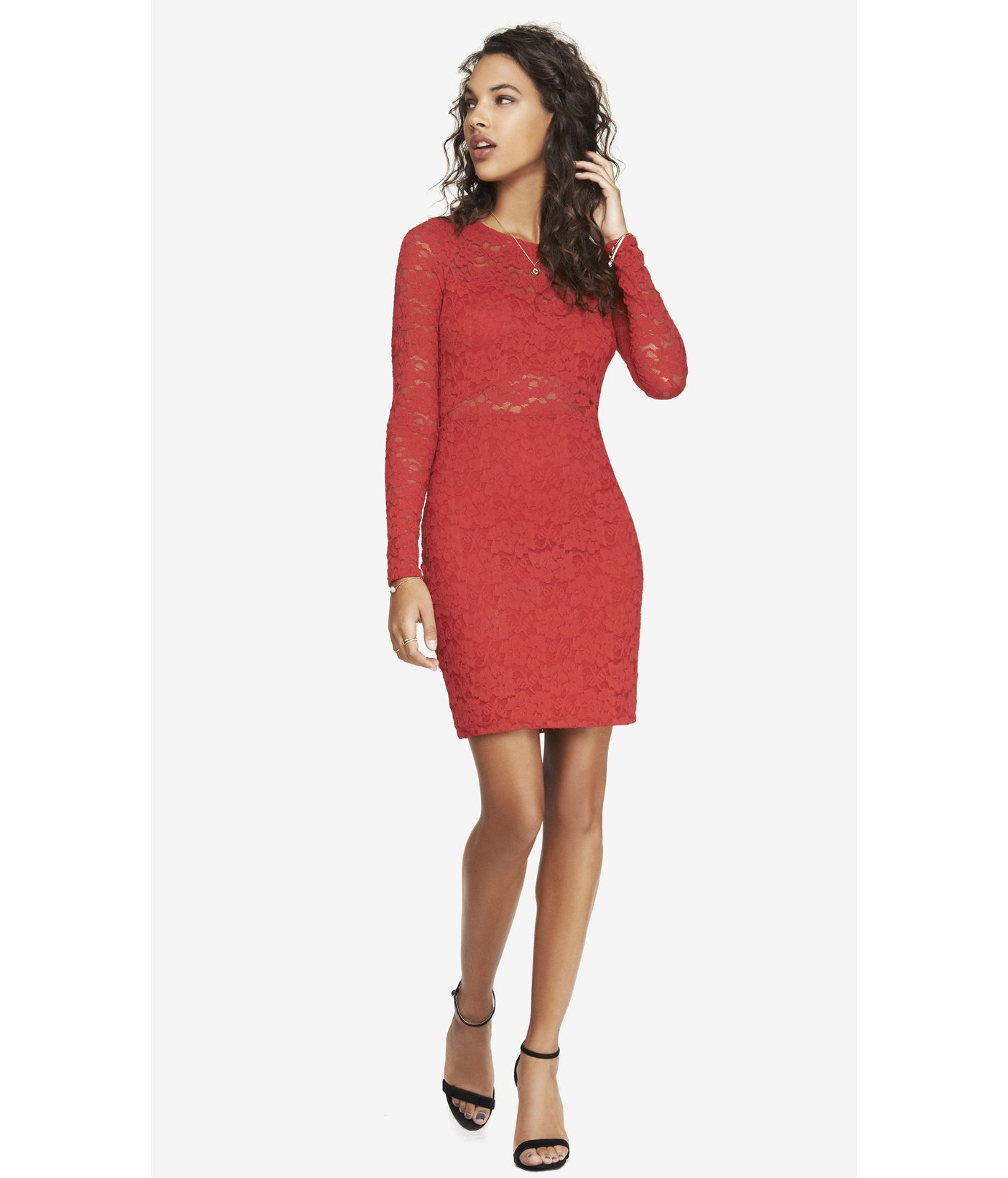 Red sheath dresses for women at express stores