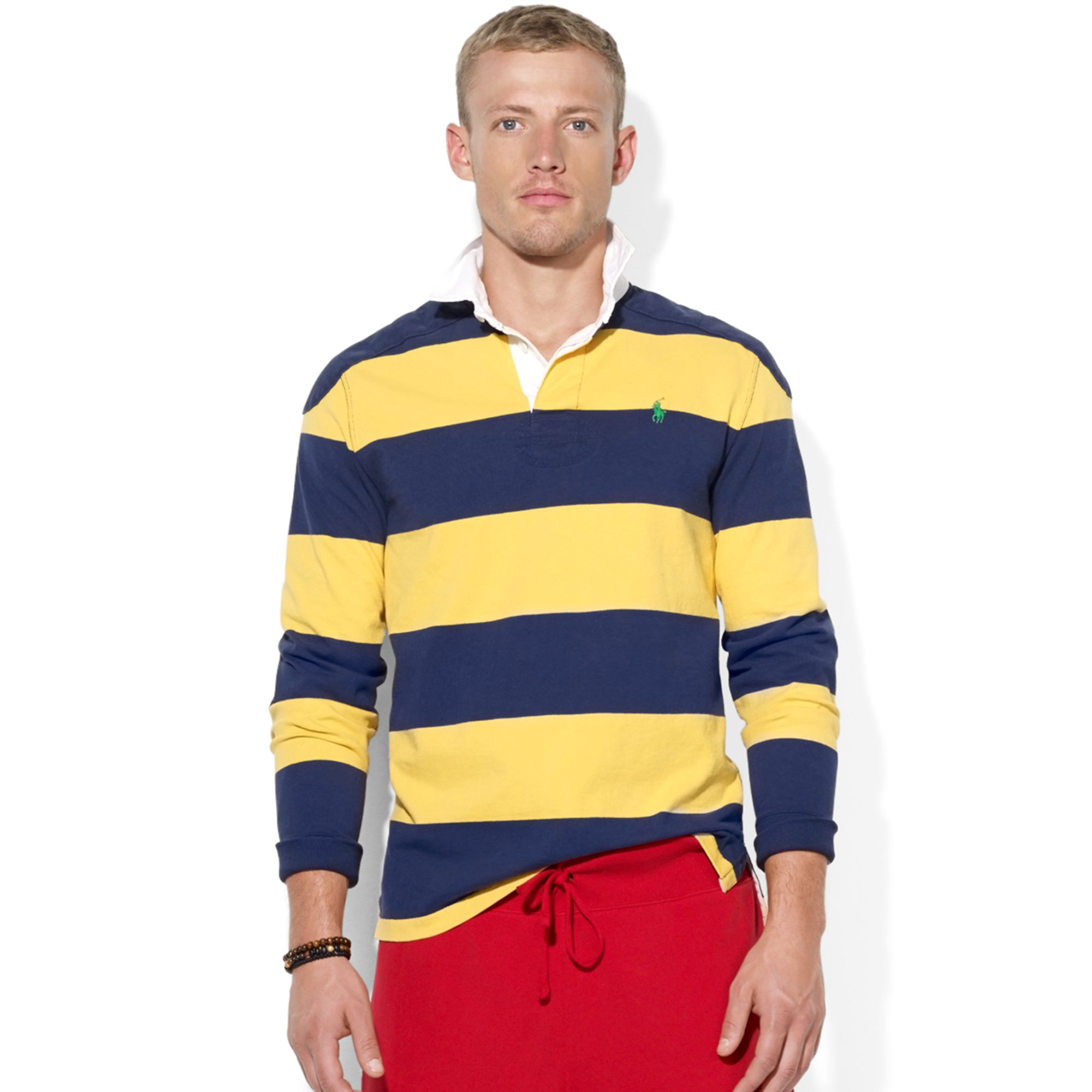 Polo Ralph Lauren Striped Rugby Shirt in Blue for Men ...