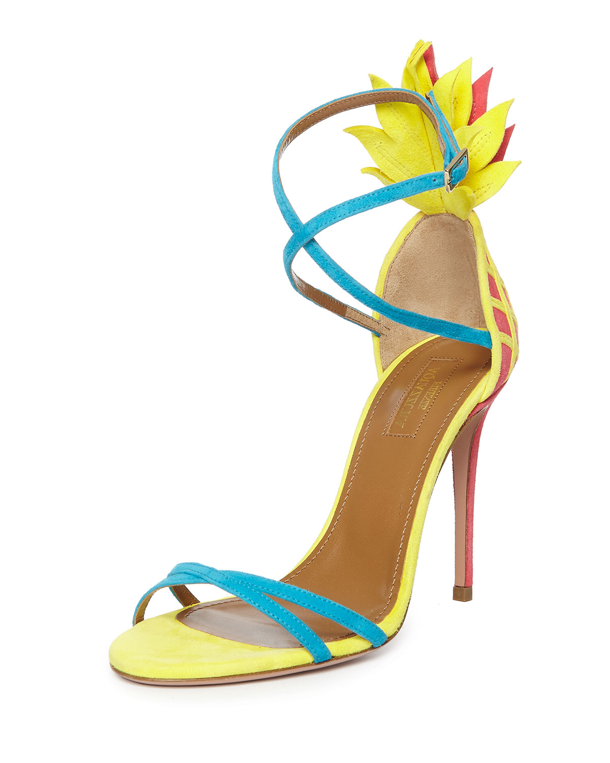 multicolor strappy heels