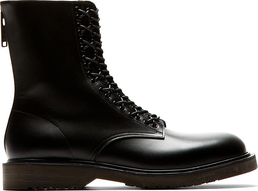 Lyst - Undercover Black Overlaced Combat Boots in Black for Men