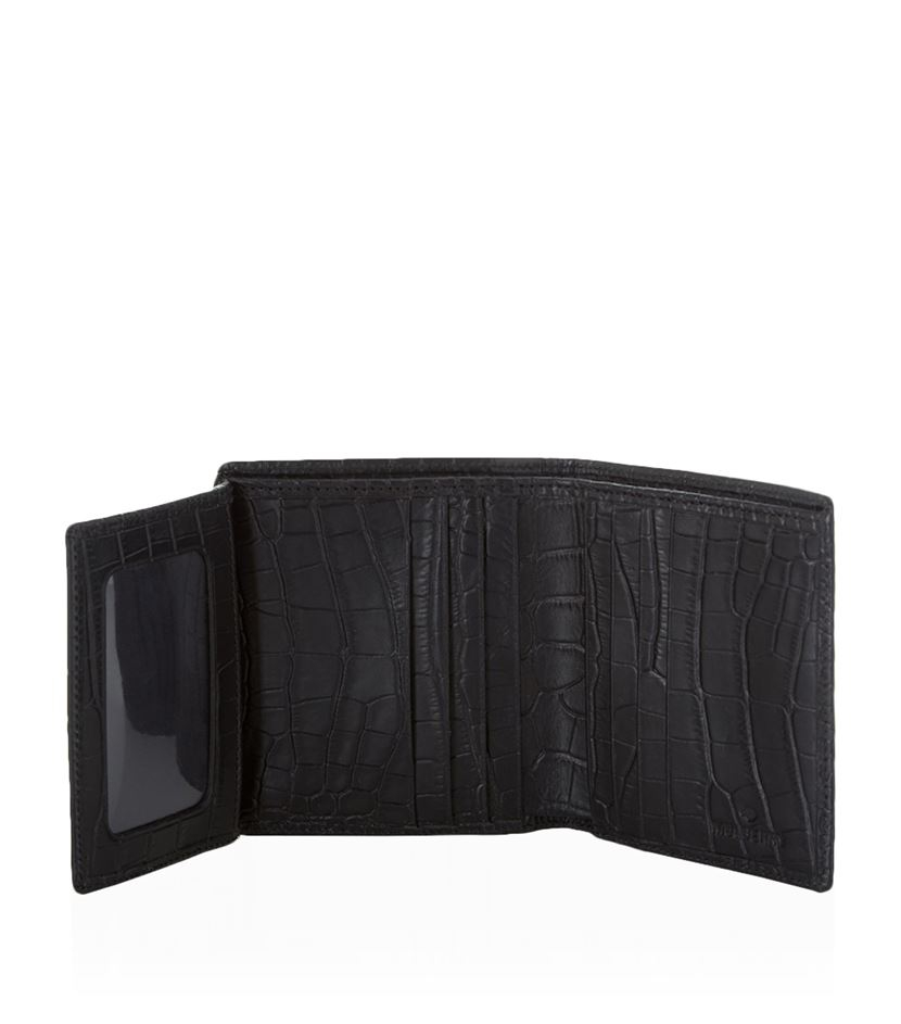 Mulberry Croc Print Mini Tri Fold Wallet in Black for Men - Lyst