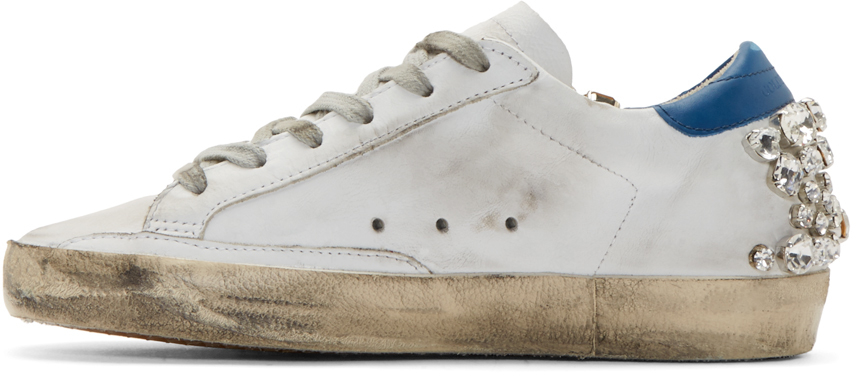 Golden Goose White Studded Swarovski 