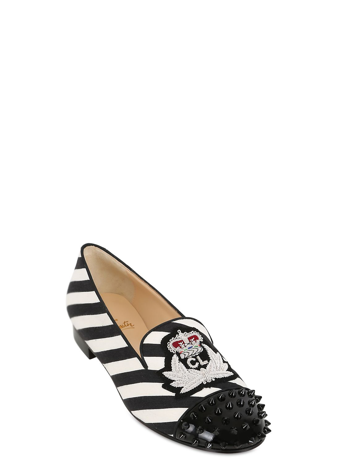 christian louboutin round-toe Intern loafers Blue and ivory ...