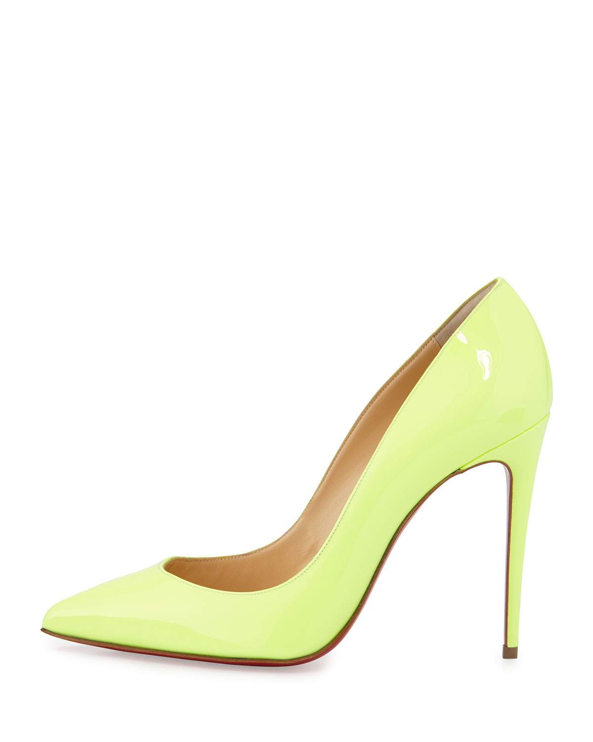 Christian louboutin Pigalle Follies Patent-Leather Pumps in Yellow ...