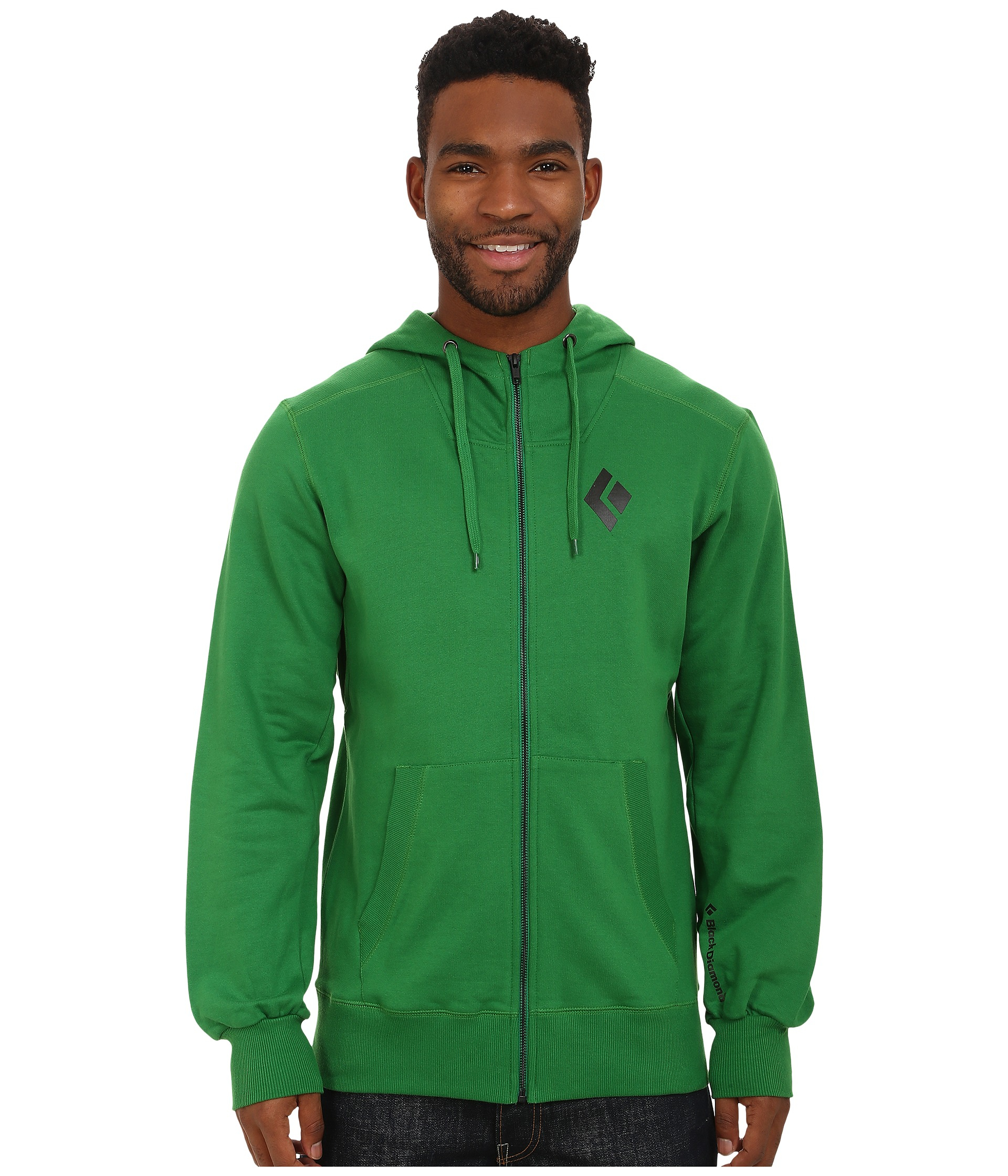 Black Diamond Bd Full Zip Logo Hoodie in Green for Men - Lyst