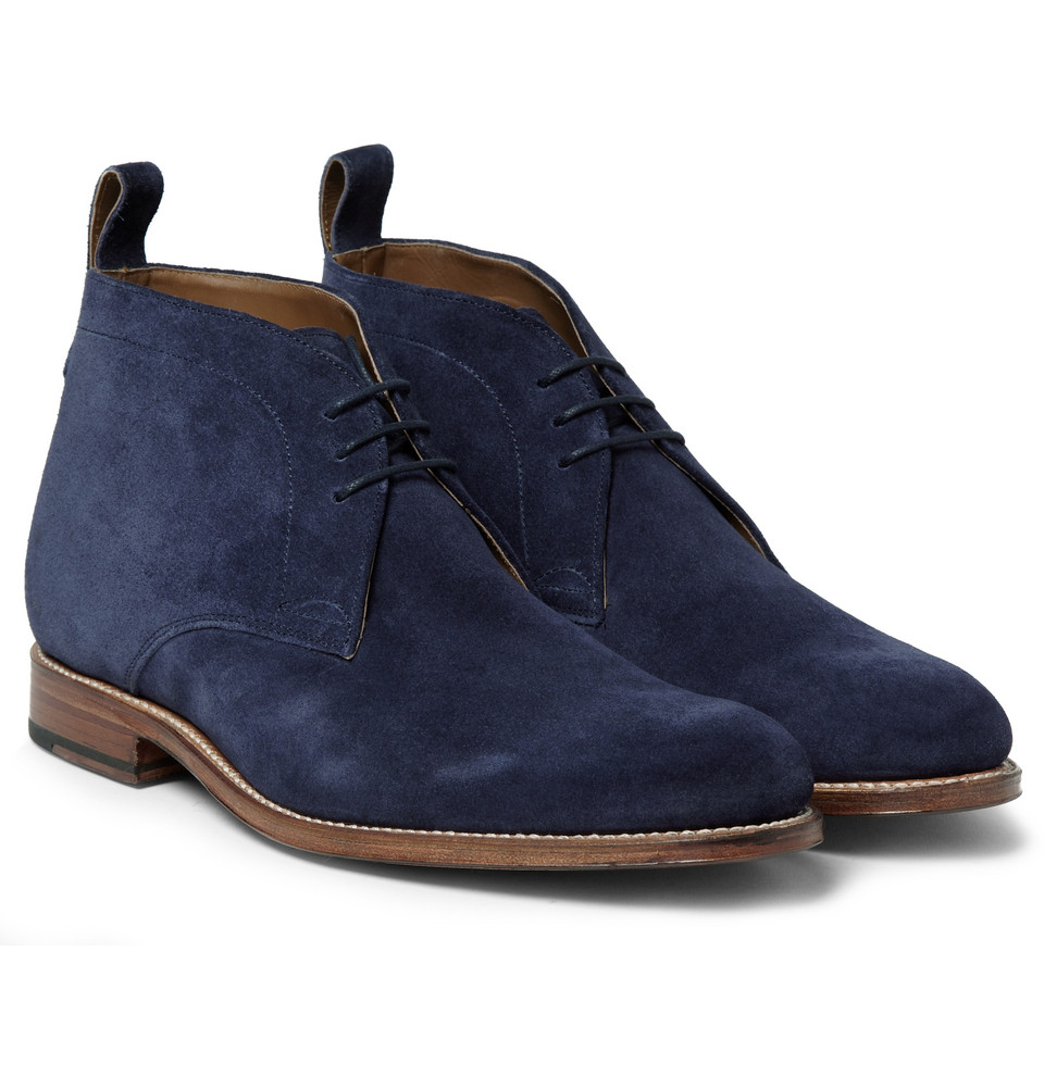 Foot The Coacher Marcus Suede Chukka Boots in Blue for Men - Lyst