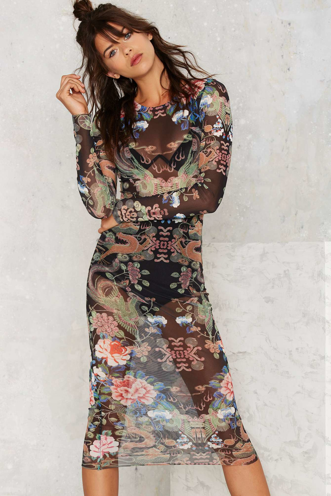 nasty gal black mesh dress