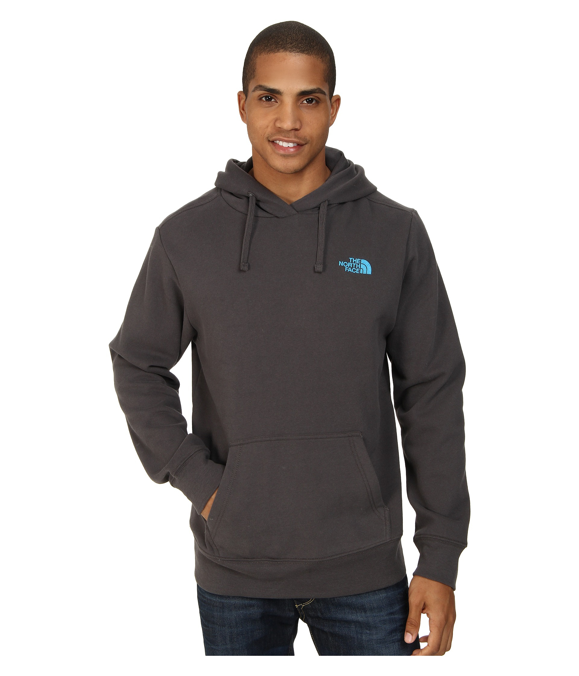 The north face Emb Logo Pullover Hoodie in Gray for Men (Graphite Grey ...