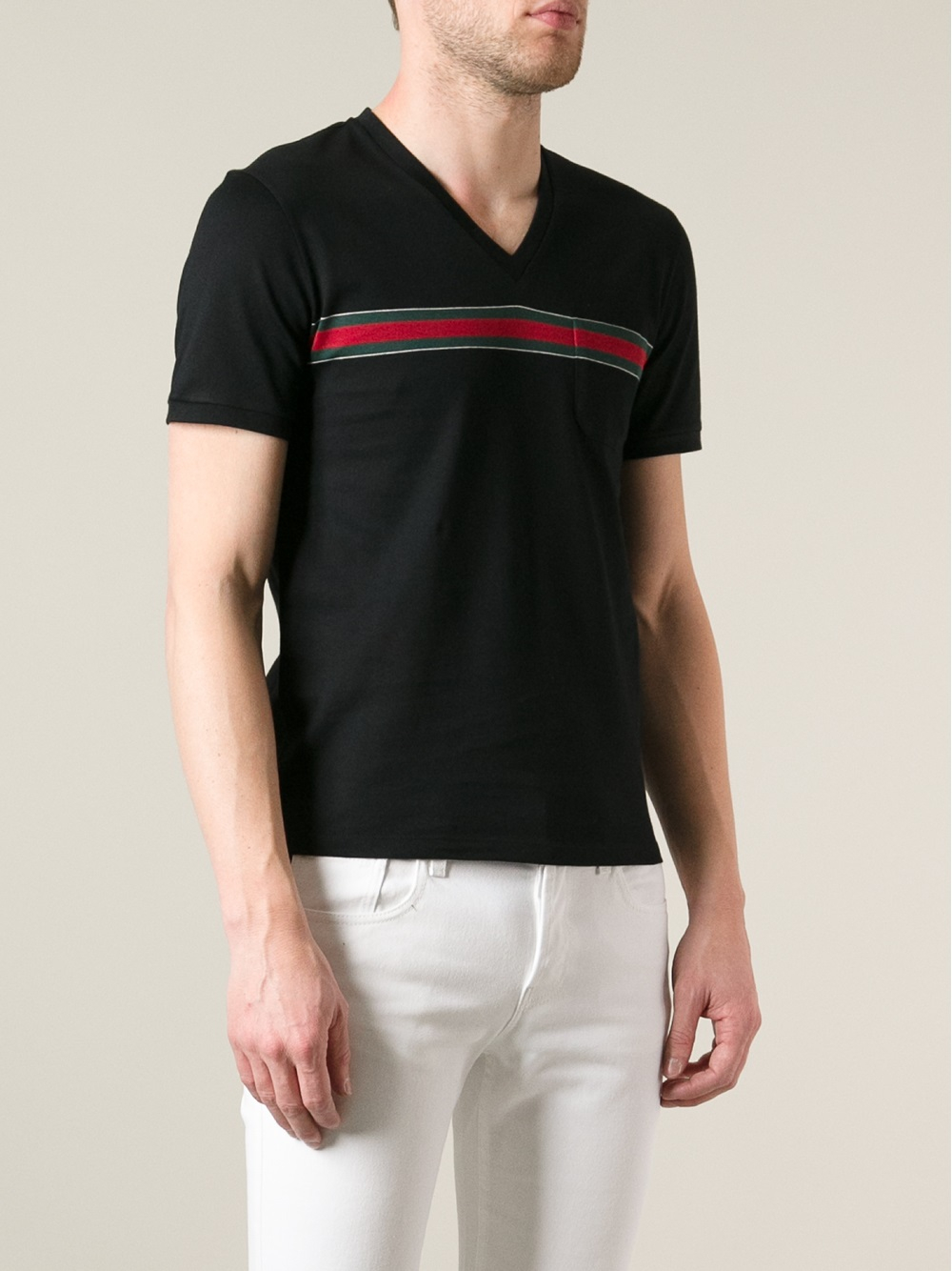 Gucci Vneck Tshirt in Black for Men | Lyst