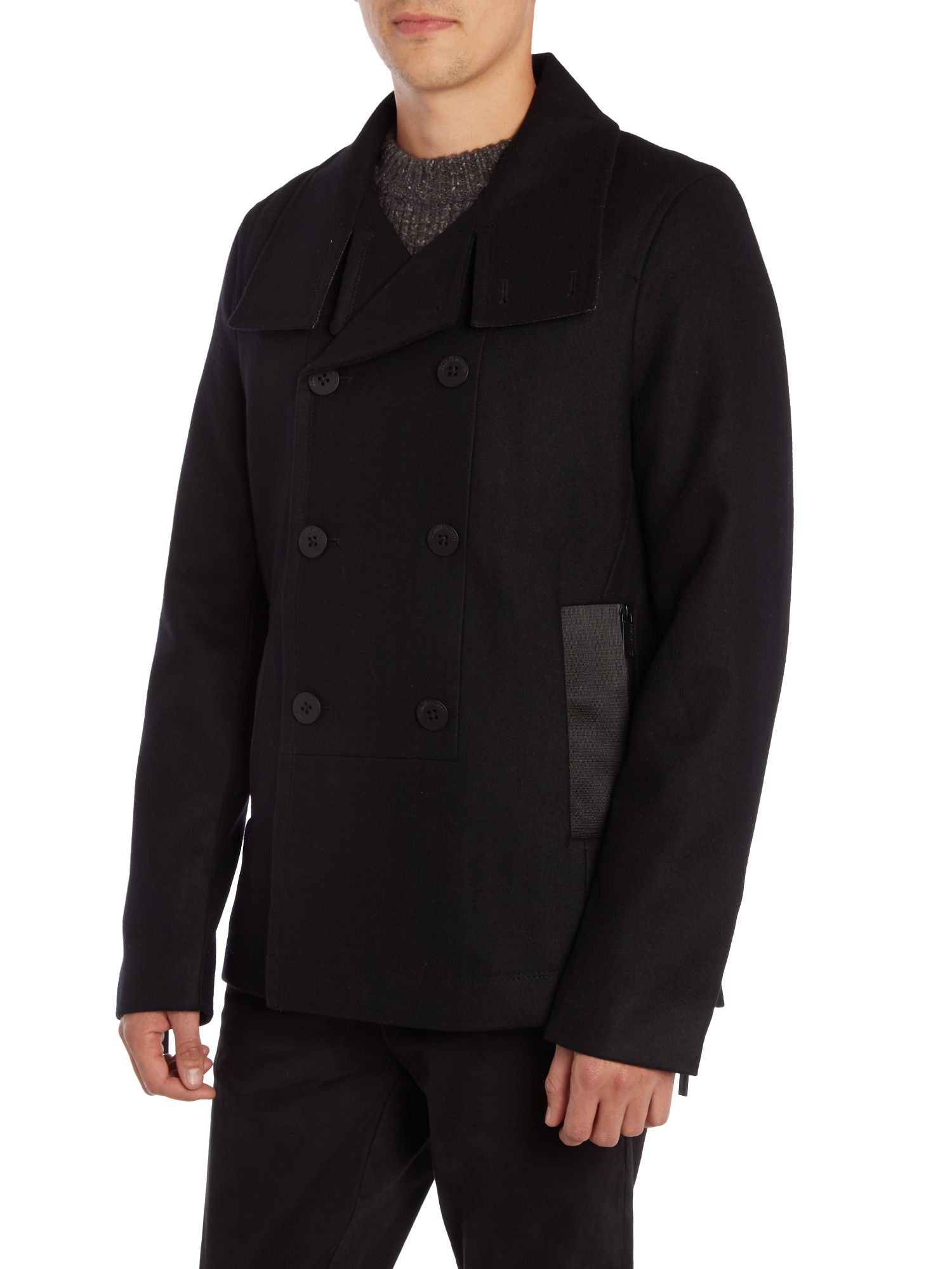 Calvin Klein Textured Wool Blend Peacoat Nordstrom Featured Calvin Klein